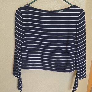 Ralph Lauren Navy and White Striped Blouse